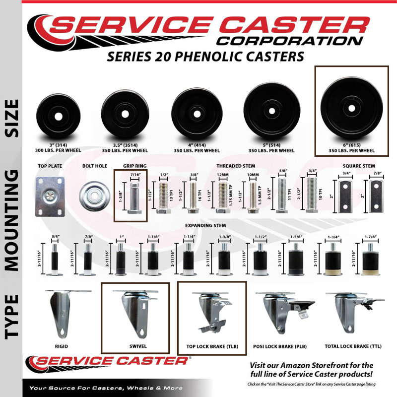 Grip Ring Stem Caster