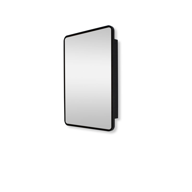 Miroir à pharmacie mural Poulsbo, H 30 po x l 24 po x P 4,9 po, Noir