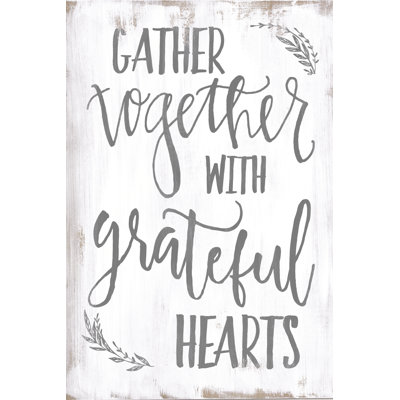 Greathful Thankful Hearts - Wrapped Canvas Print