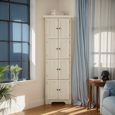  72" Corner Cabinet Kitchen Pantry Storage with 8 Doors