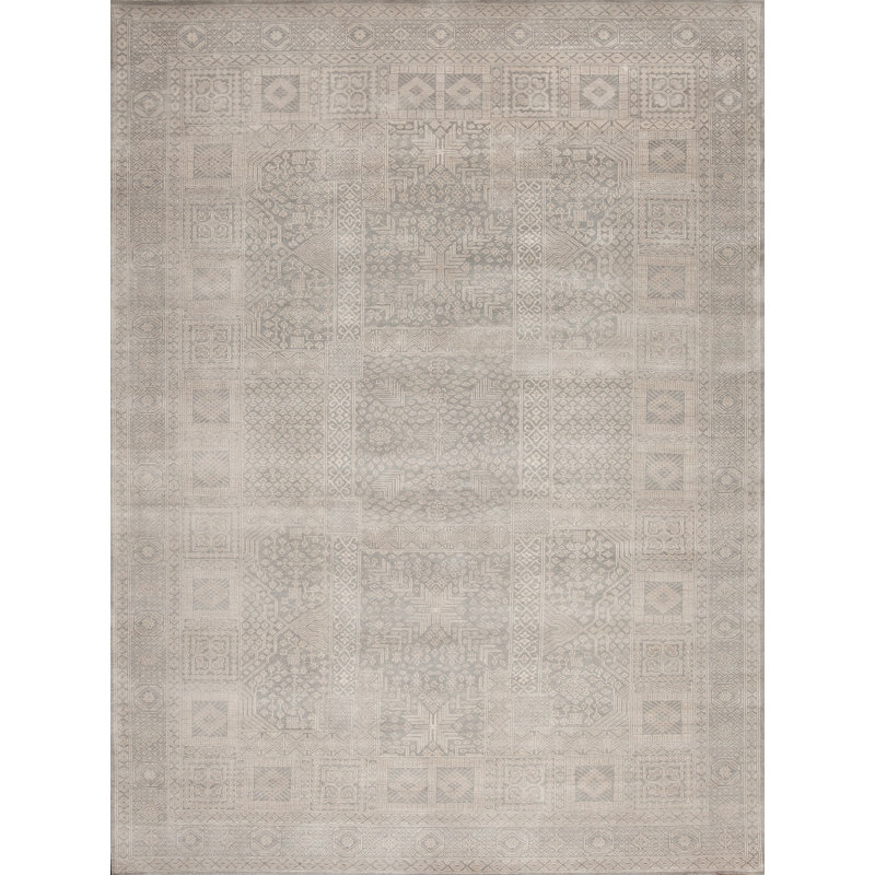 Ottoman Hand Knotted Wool Area Rug, Rectangle 6' x 9'