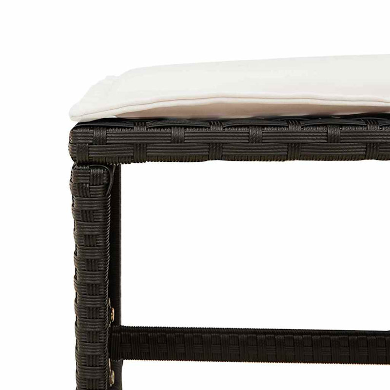 Patio Dining Set with, Cream White, Black