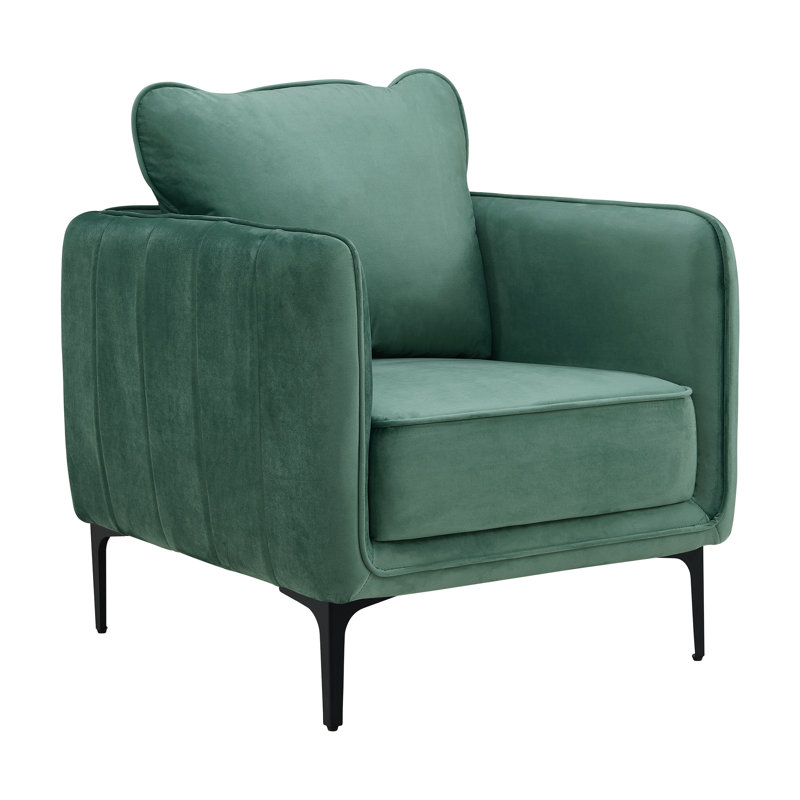 Cadin Upholstered Armchair, Green Velvet
