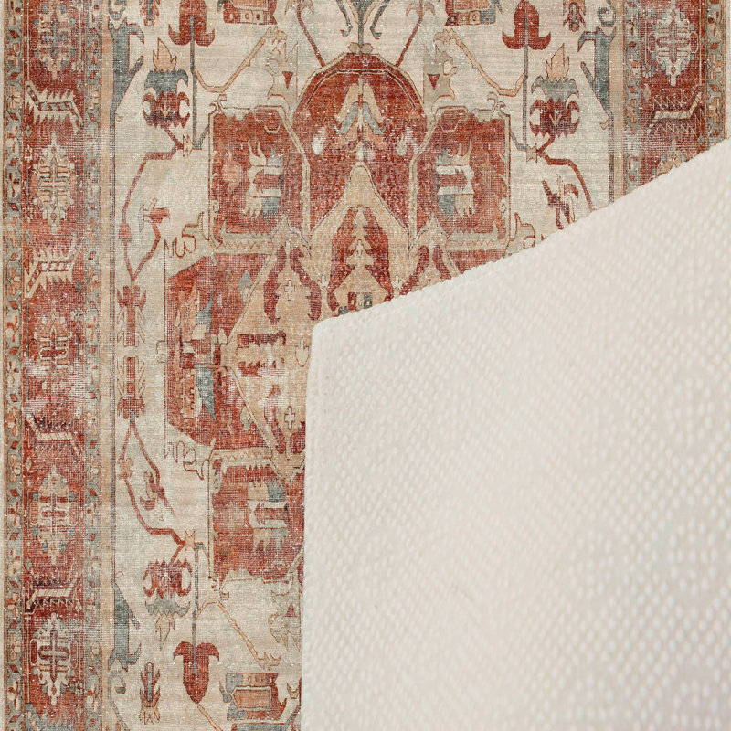 Stylish Hall Carpet (3.3 x 6.6 ft), 100% Polyester, 0.3 in Pile Height | Antibacterial, Non-Slip PVC Felt Dot Underside | Machine Washable, 3D Digital Print, Durable & Easy to Clean | Perfect for Entryway & Living Areas