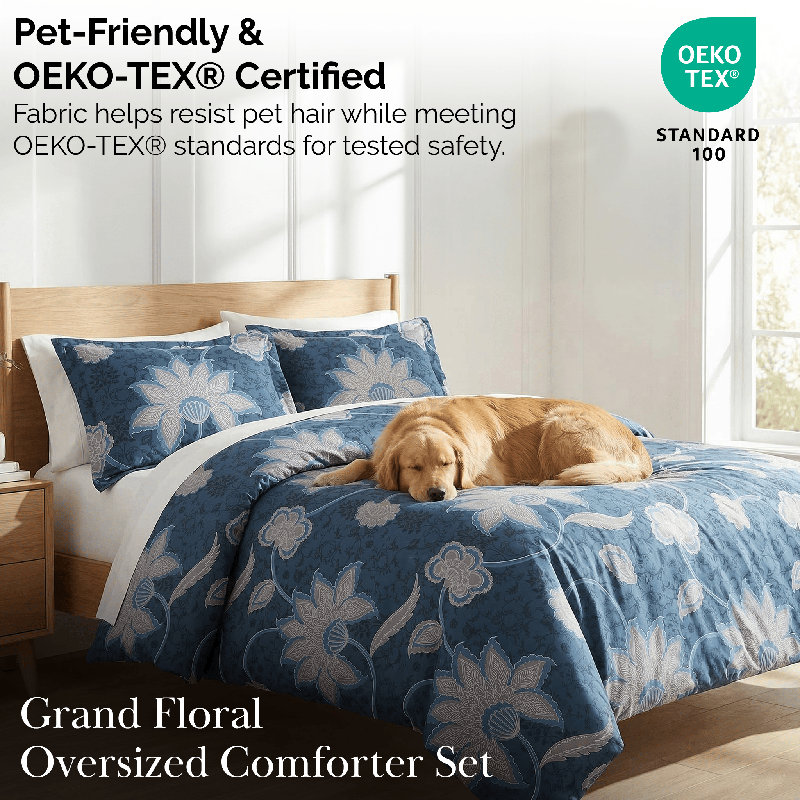 Ensemble d'édredon surdimensionné en duvet synthétique Grand Floral par Southshore Fine Linens