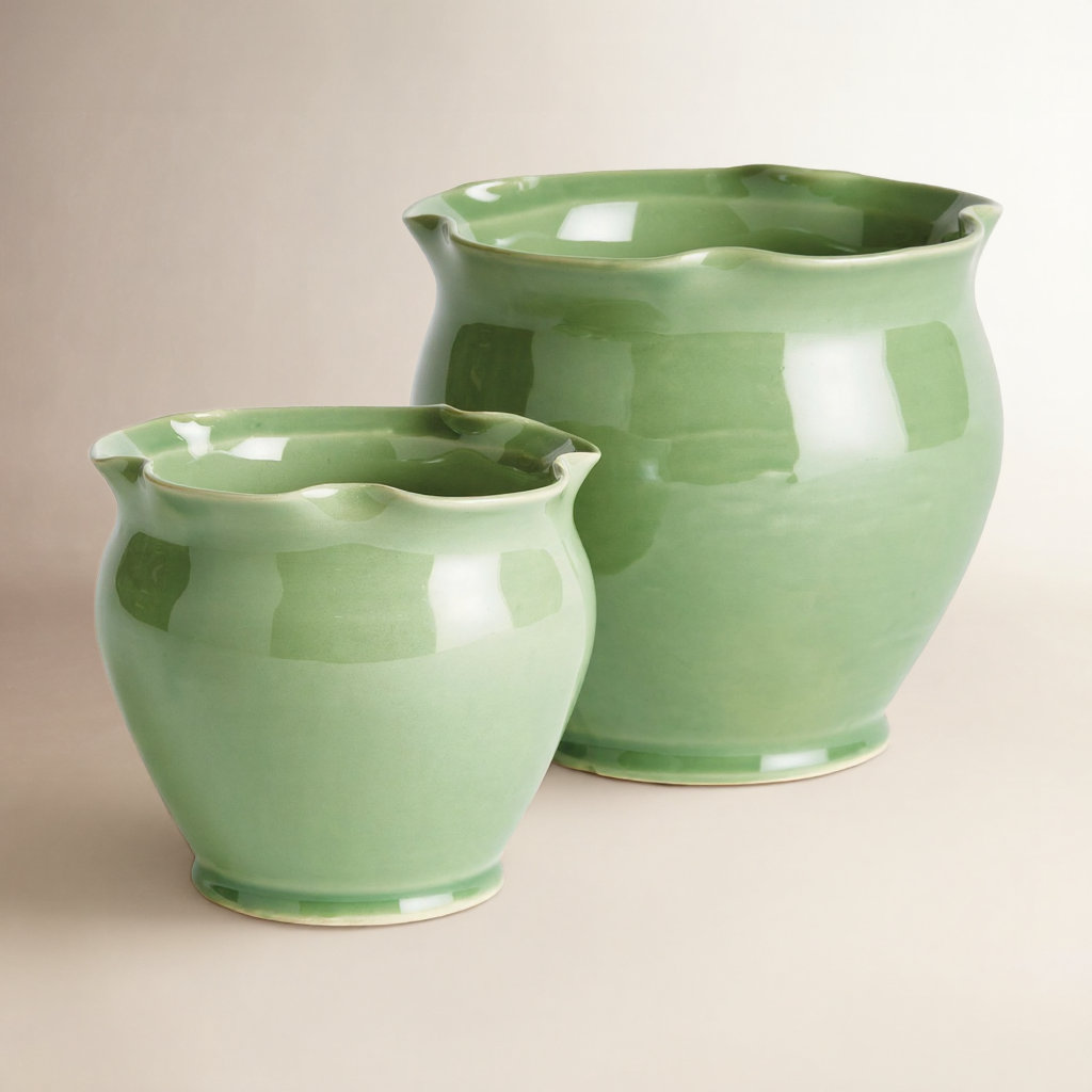 Ceramic Pot Planter, Green