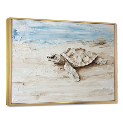 Minimal Turtle By The Beach - Tortue, art mural