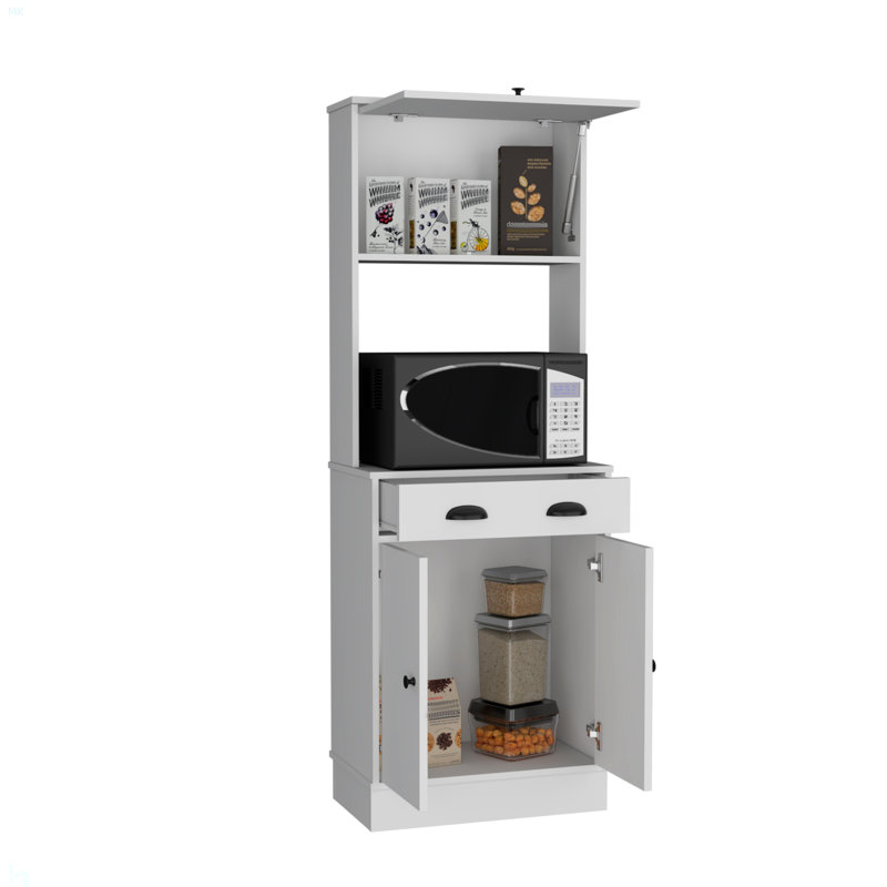 Garde-manger avec tiroir et 2 armoires Tampa, Blanc