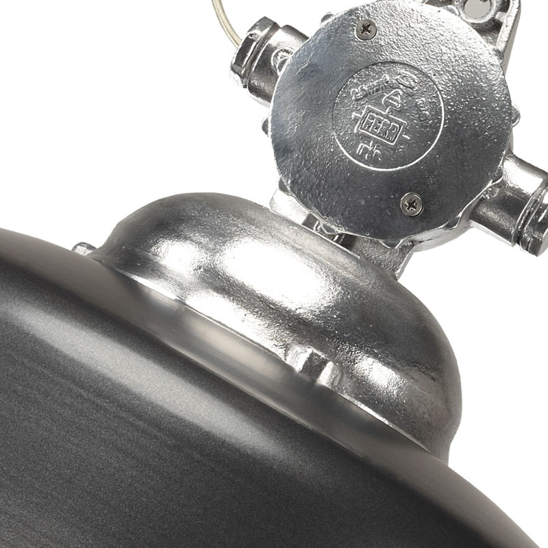 Detroit 1 - Light Aluminium Dome Pendant, Anthracite