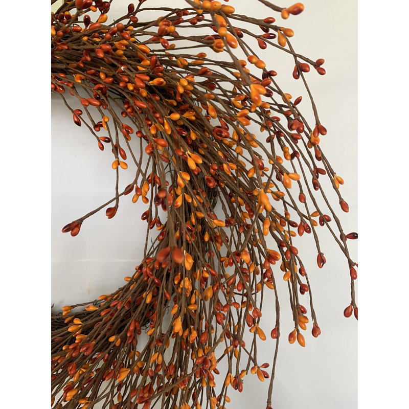 22" Pip Spring Grapevine Berry Wreath, Orange
