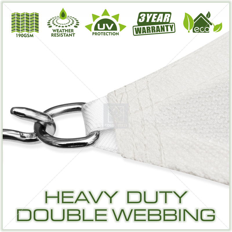 26' Triangle Shade Sail, White
