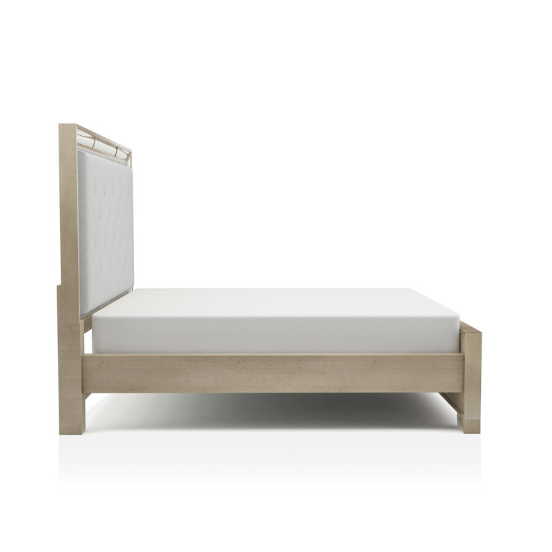 Frantz Button-Tufted Upholstered Panel Bed, Queen