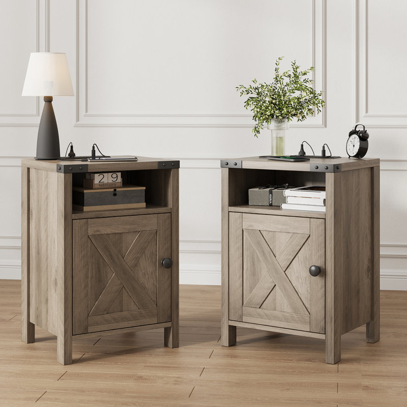 Table de chevet Kennesha, Gris