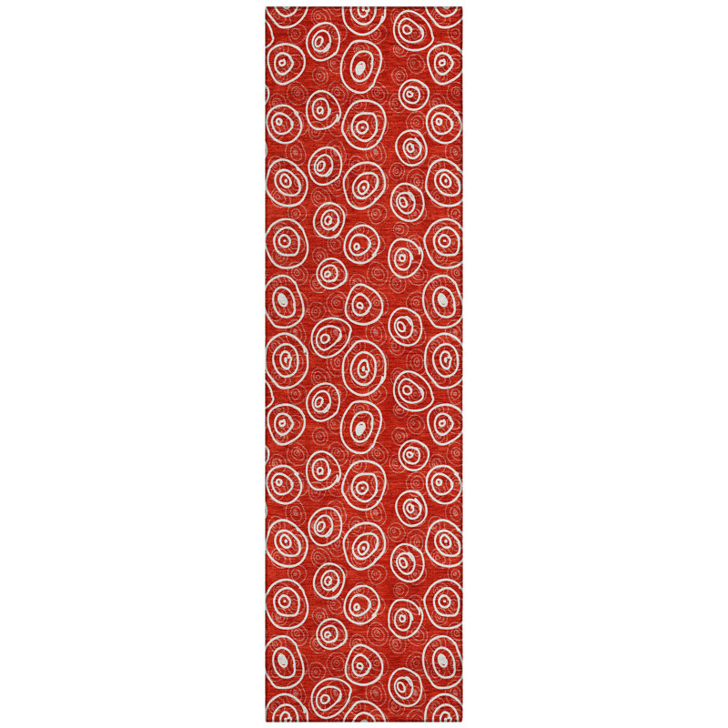 Washable Geometric Indoor / Outdoor Rug, Runner 2'3" x 7'6"