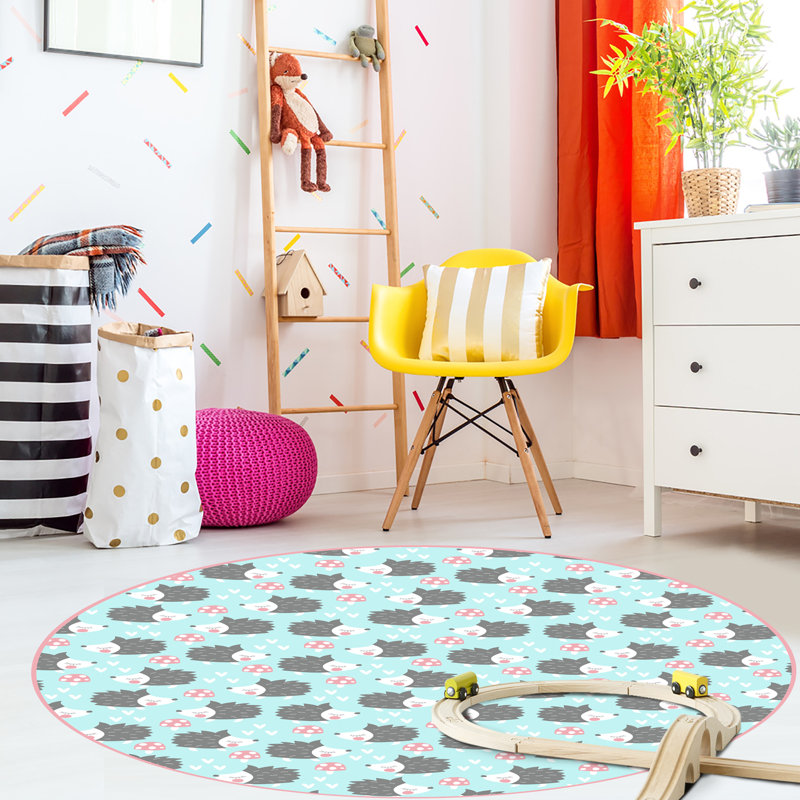 Alcinda Vinyl Machine Printed Area Rug, Round 200cm