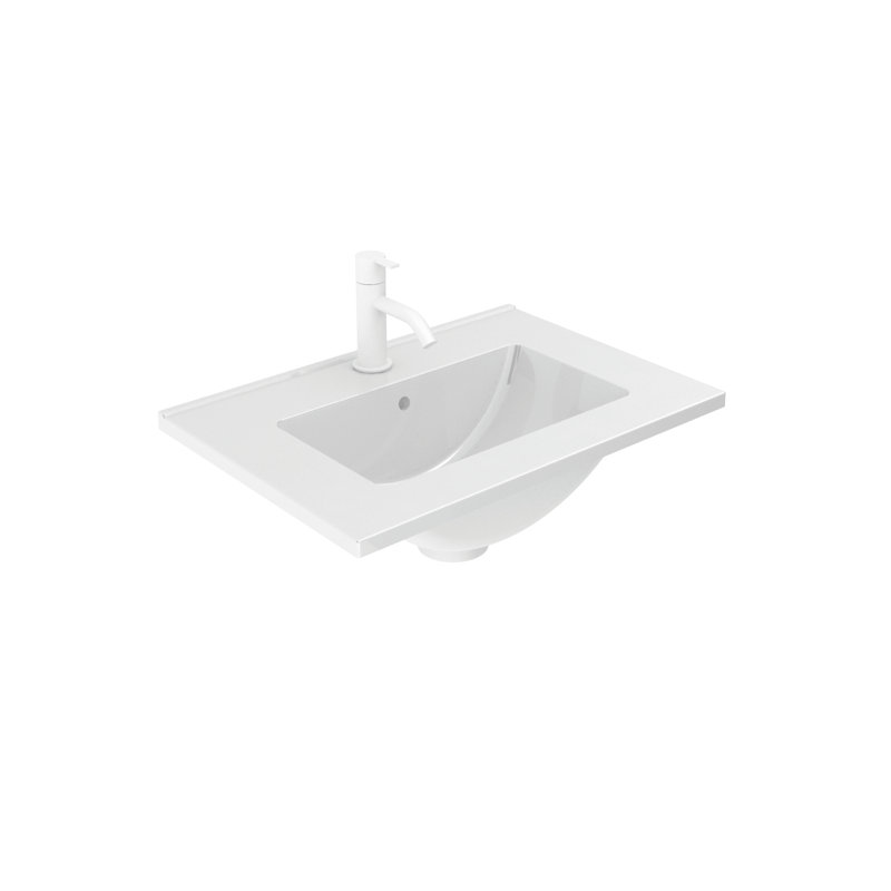 20'' Single Bathroom Vanity with Ceramic Top, White Oak