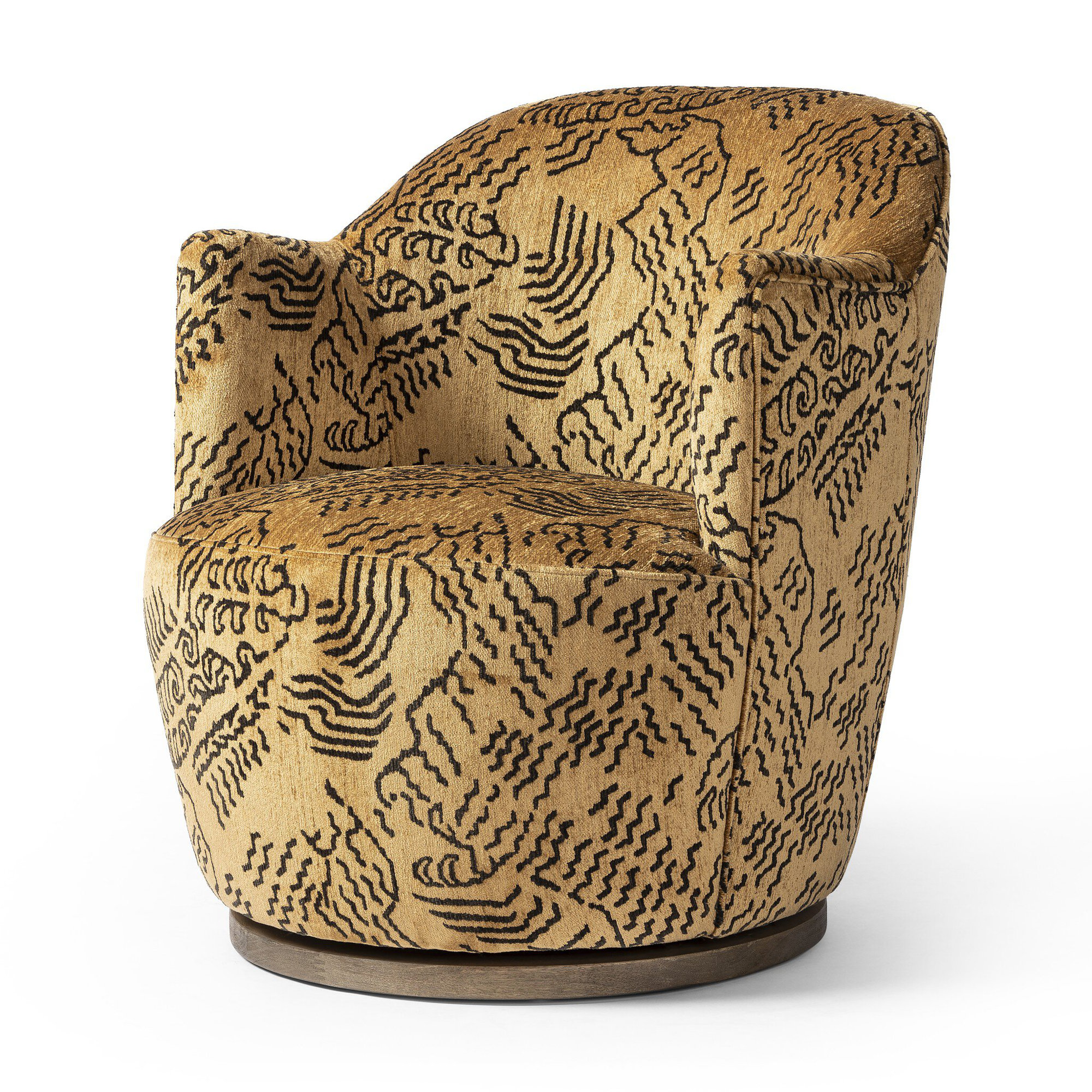 Corson 26" Wide Swivel Armchair, Balkan Ochre Rayon / Viscose