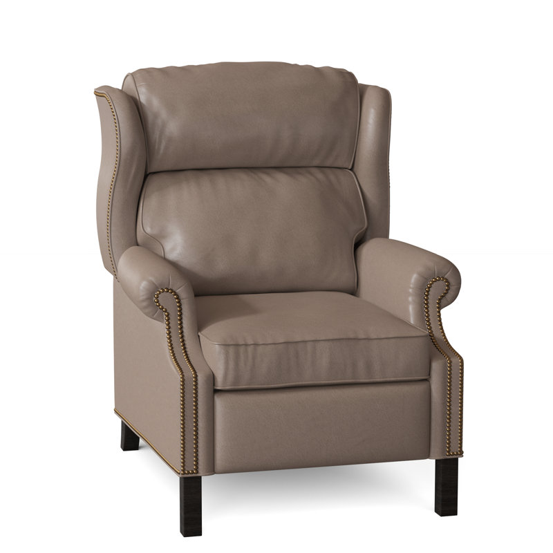 Fauteuil inclinable présidentiel, Cuir véritable Fumo Aline, Pavées, Naturel français