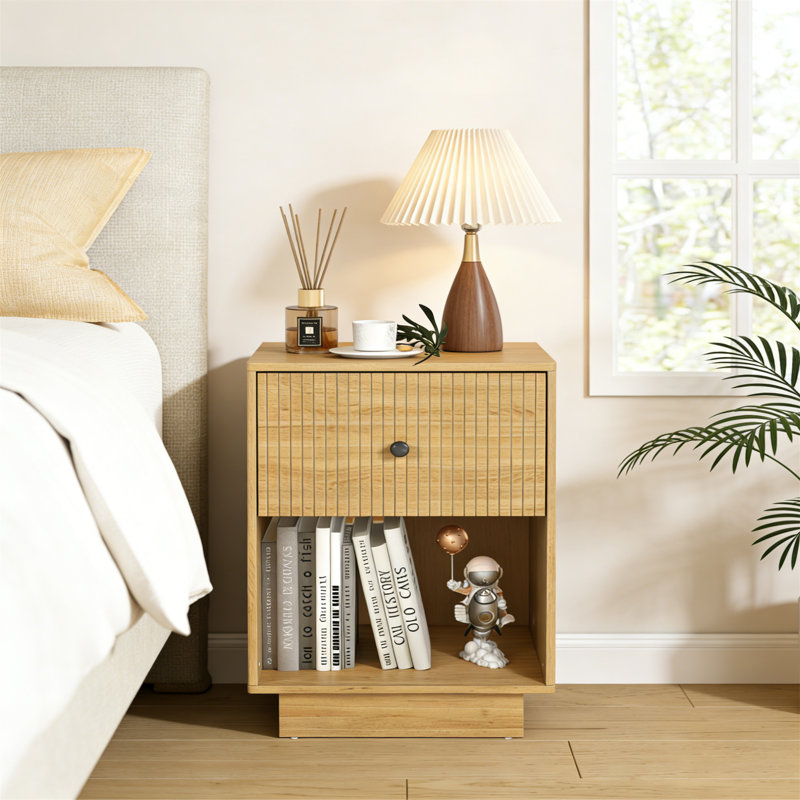 30.3cm W Manufactured Wood Bedside Table