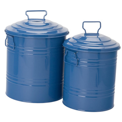 2 Piece Enameled Galvanized Steel Bucket Set