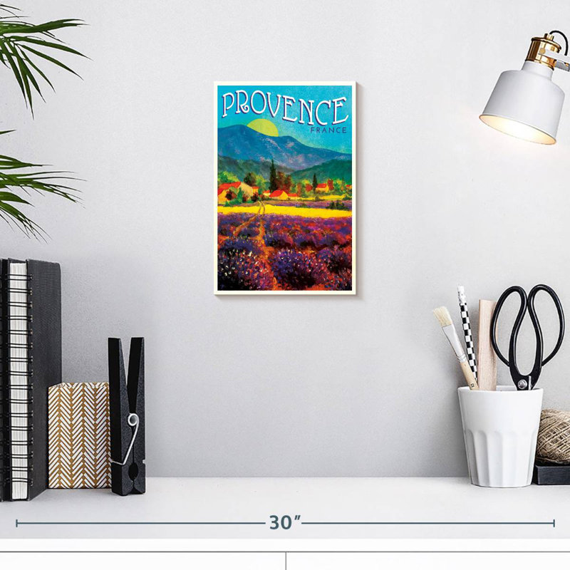 Affiche rétro Provence France, H 12 po x l 8 po