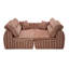 Canapé tissé à compression en chenille rayée, canapé compact à rangée droite avec éponge haute densité, canapé économiseur d'espace requis pour un salon, un appartement ou un bureau (à rayures acajou)-1981122259