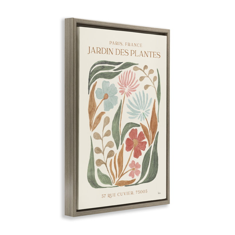 "French Exposition Florals", toile flottante encadrée par Véronique Charron, Cadre flottant orme Montalcino