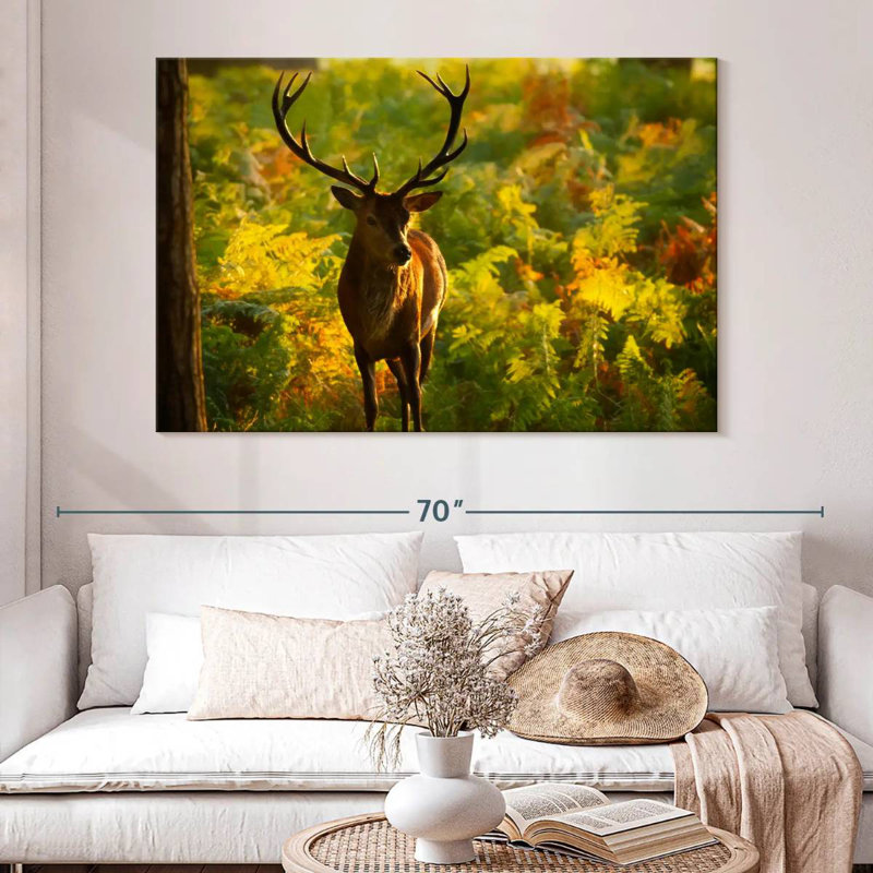 Cerf Brampt Autumn Woodland, H 34 po x l 51 po