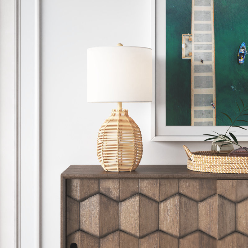 Robbin Wicker/Rattan Table Lamp, Light Natural