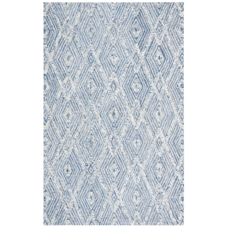 Tapis géométrique en laine / coton touffeté à la main Inelda, Rectangle 4 pi x 6 pi
