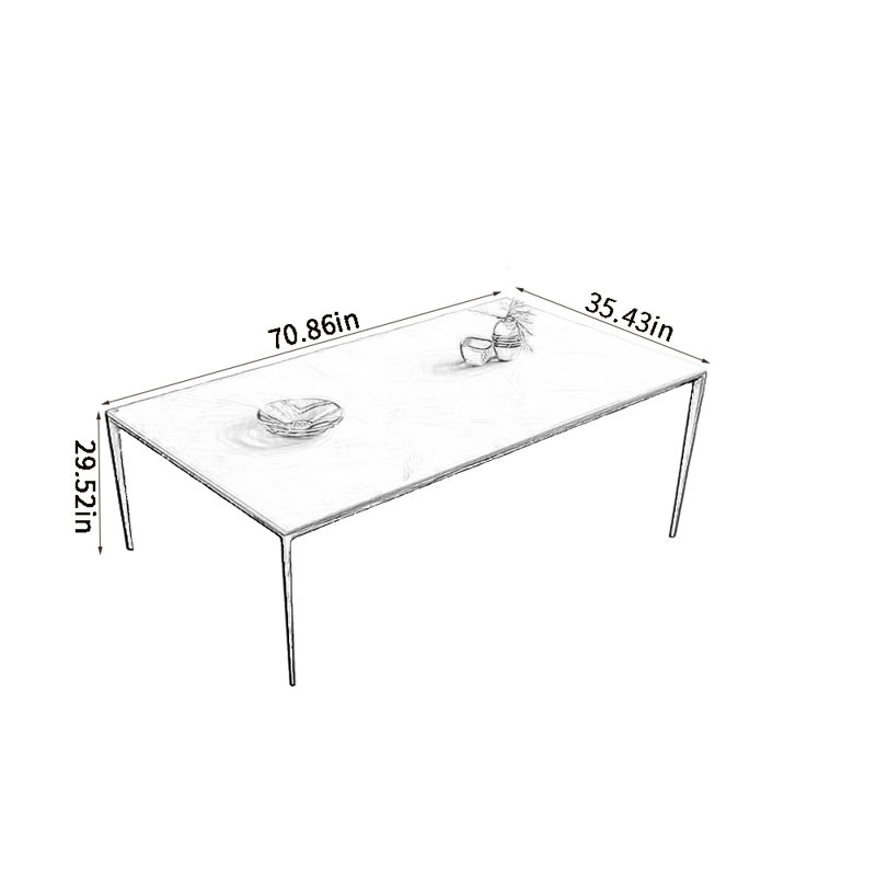 Table de salle à manger rectangulaire, H 29,52 po x L 70,86 po x l 35,43 po