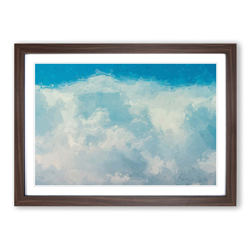 The Crisp Clouds in Abstract - Picture Frame Graphic Art Print, 27cm H x 36cm W x 2cm D, Walnut Framed
