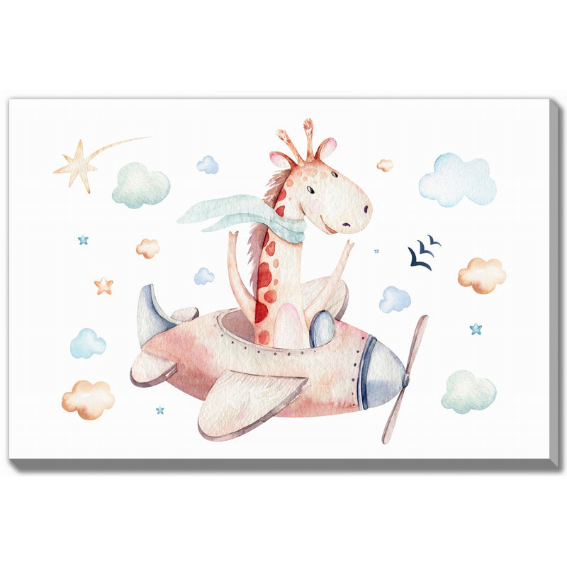 Girafe sur toile, Sans cadre, H 22 po x l 28 po x P 1,5 po