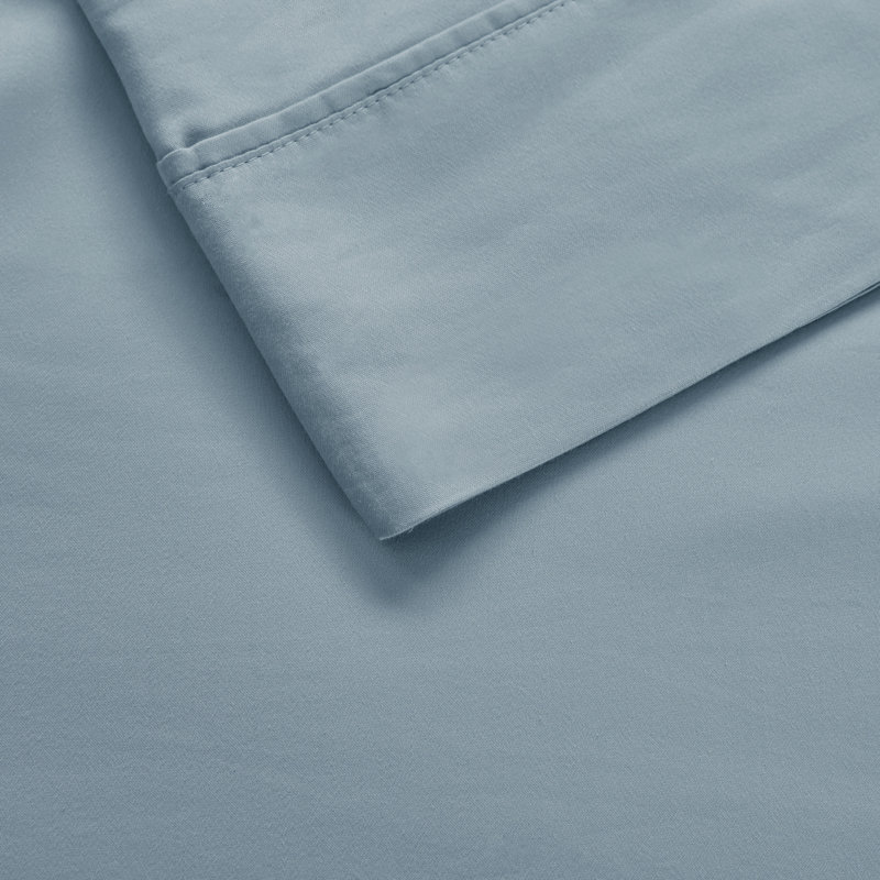 Temperature-regulating Cotton Blend Sheets And Sheet Sets, Queen Size, Blue