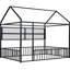 Structure de lit pleine grandeur en métal noir. Tablettes et clôture pour plus de commodité. L 77,6 po x l 55,6 po x H 66,9 po. Conception fiable en noir, taille. Avec une chambre à coucher moderne. Durable-1548438311-1548438329