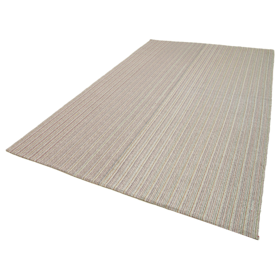 Vintage Flatweave White Vintage Wool Handmade Area Rug