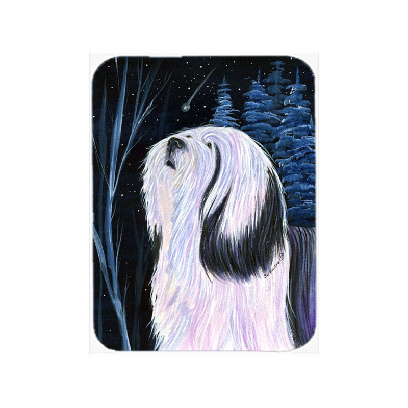 Planche à découper en verre trésors caroline Tibetan Terrier