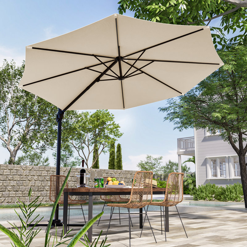 Parasol rond en porte-à-faux 10 pi, Beige
