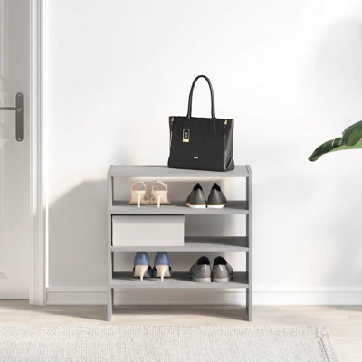 Latitude Run Shoe Racks 2 Pcs Stackable Concrete Grey 60X30x30.5 Cm
