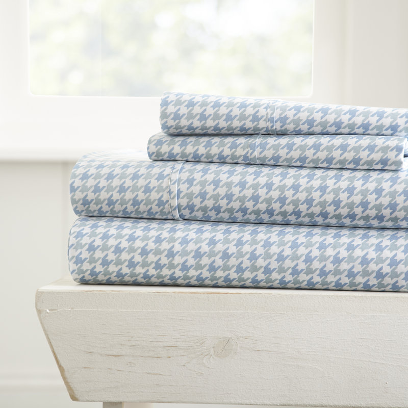 Becky Cameron Microfiber Geometric Sheet Set, Queen, Gray