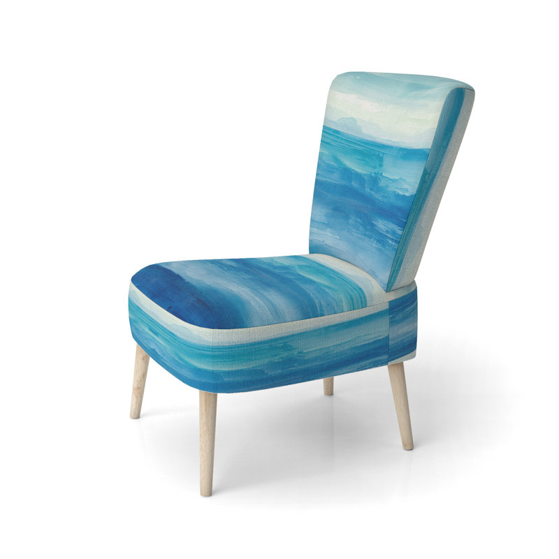 Out To Sea - Chaise d'appoint rembourrée nautique et de plage, Mélange de polyester orange / brun