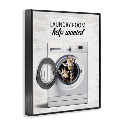 Laundry Room Help Wanted Framed Giclee, design by Lettered and Lined