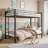 Metal Bunk Bed Twin Over Twin, Heavy Duty Twin Bunk Beds With Shelf And Slatted Support No Box Spring Needed (Bed)