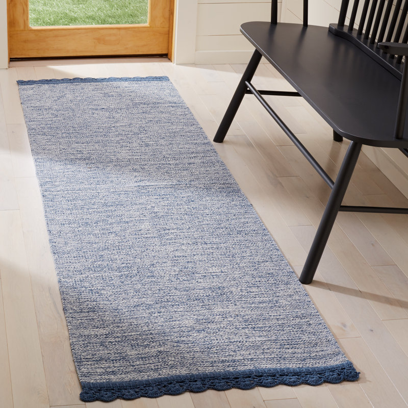 Mohnton Hand Woven Cotton Solid Color Rug, Runner 2'3" x 7'