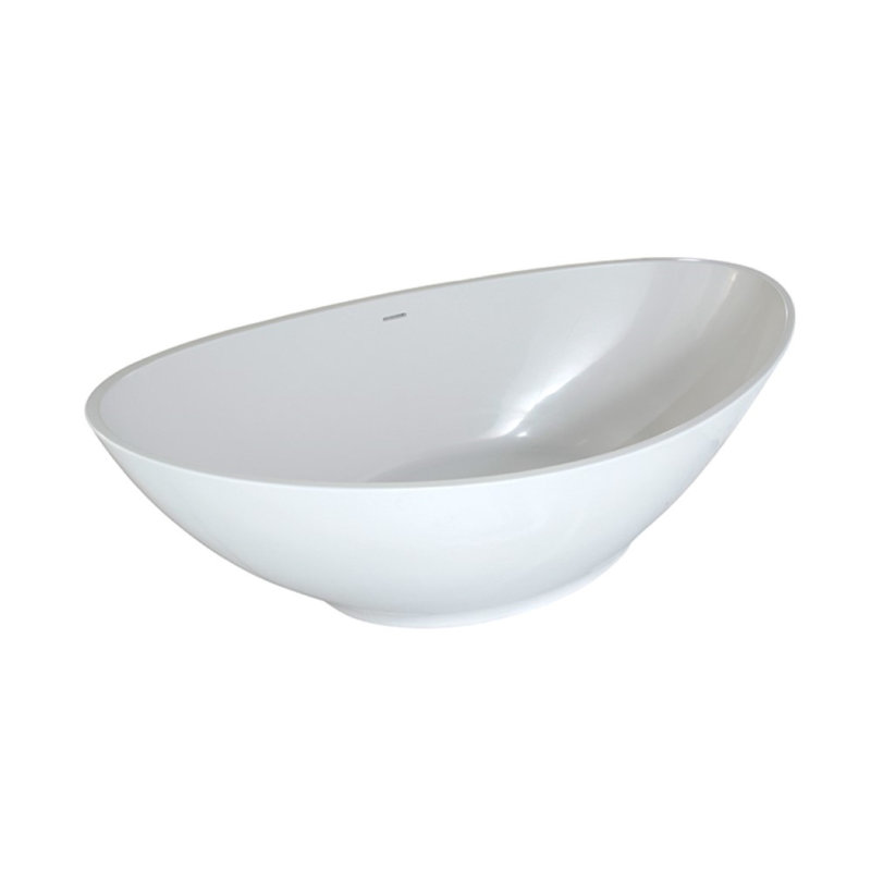Logan 72'' L Soaking Bathtub, White, Polished Brass