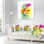 Jaune, orange, mauve, fleurs de gerbera - coussin à imprimé floral-29601051-29601055