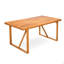 Ensemble de salle à manger d'extérieur en bois d'acacia 7 pièces avec coussins bleus, 6 chaises modernes et 1 grande table
