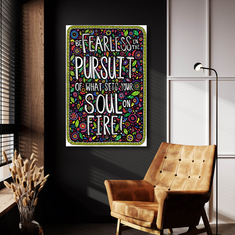«Be Fearless» par Hello Angel, art mural en verre acrylique, H 36 po x l 24 po x P 0,2 po