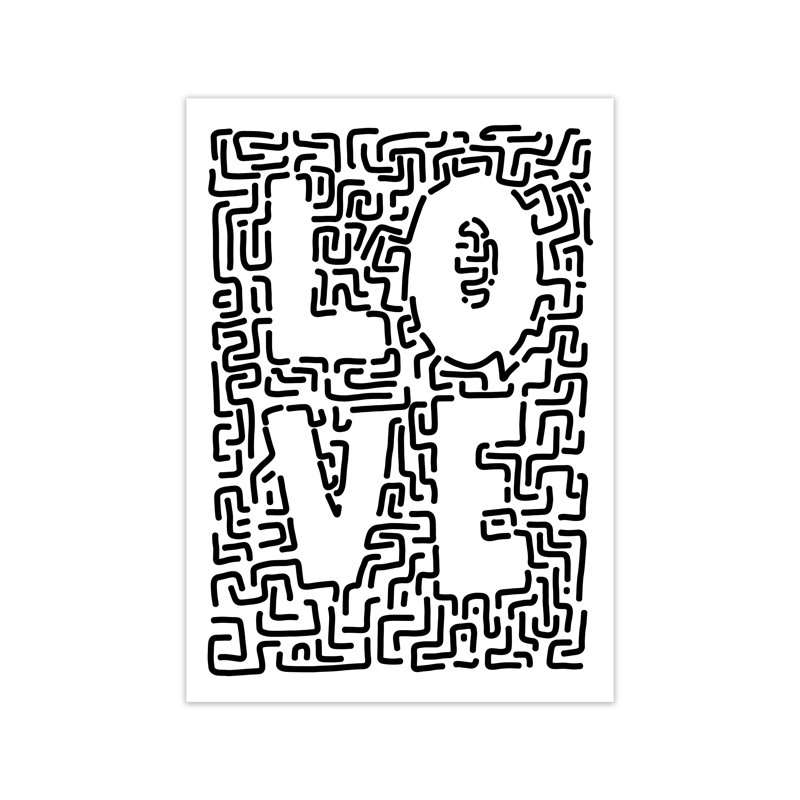 Doodle Love Original - Print, No Frame, 59.4cm H x 42cm W x 4cm D