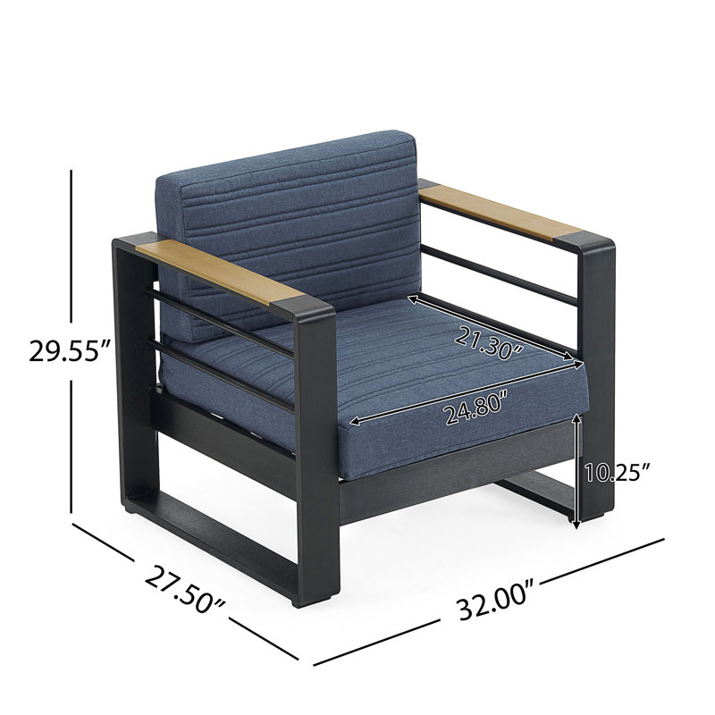 CHAISE CLUB MAYA BAY MP1 AVEC COUSSIN, Bleu